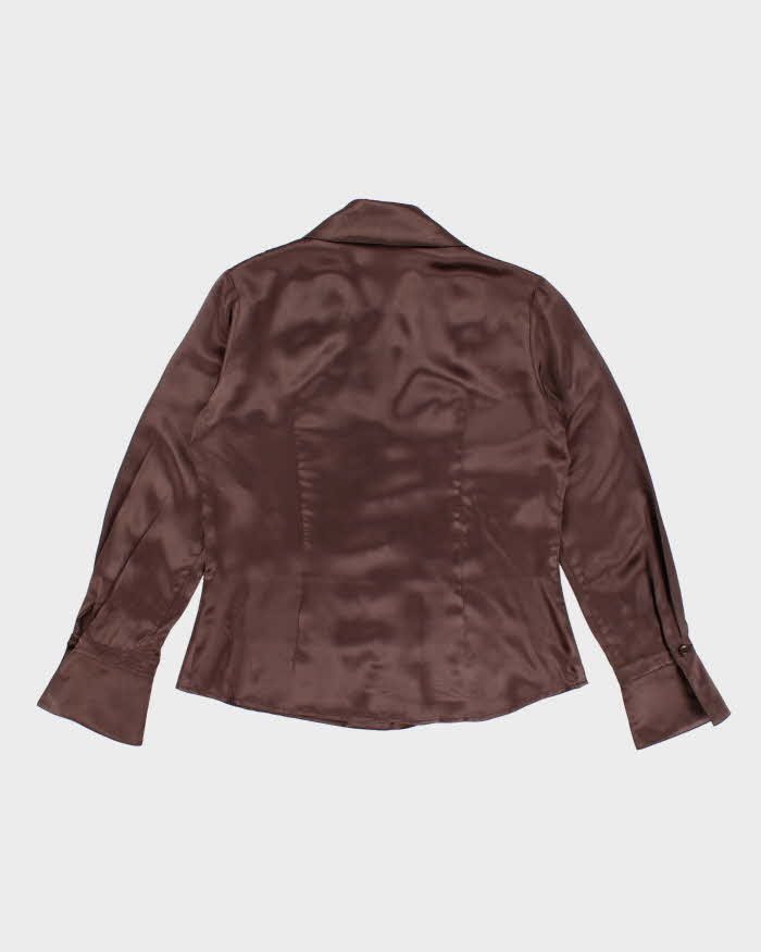 00s Periphery Brown Satin Blouse - M