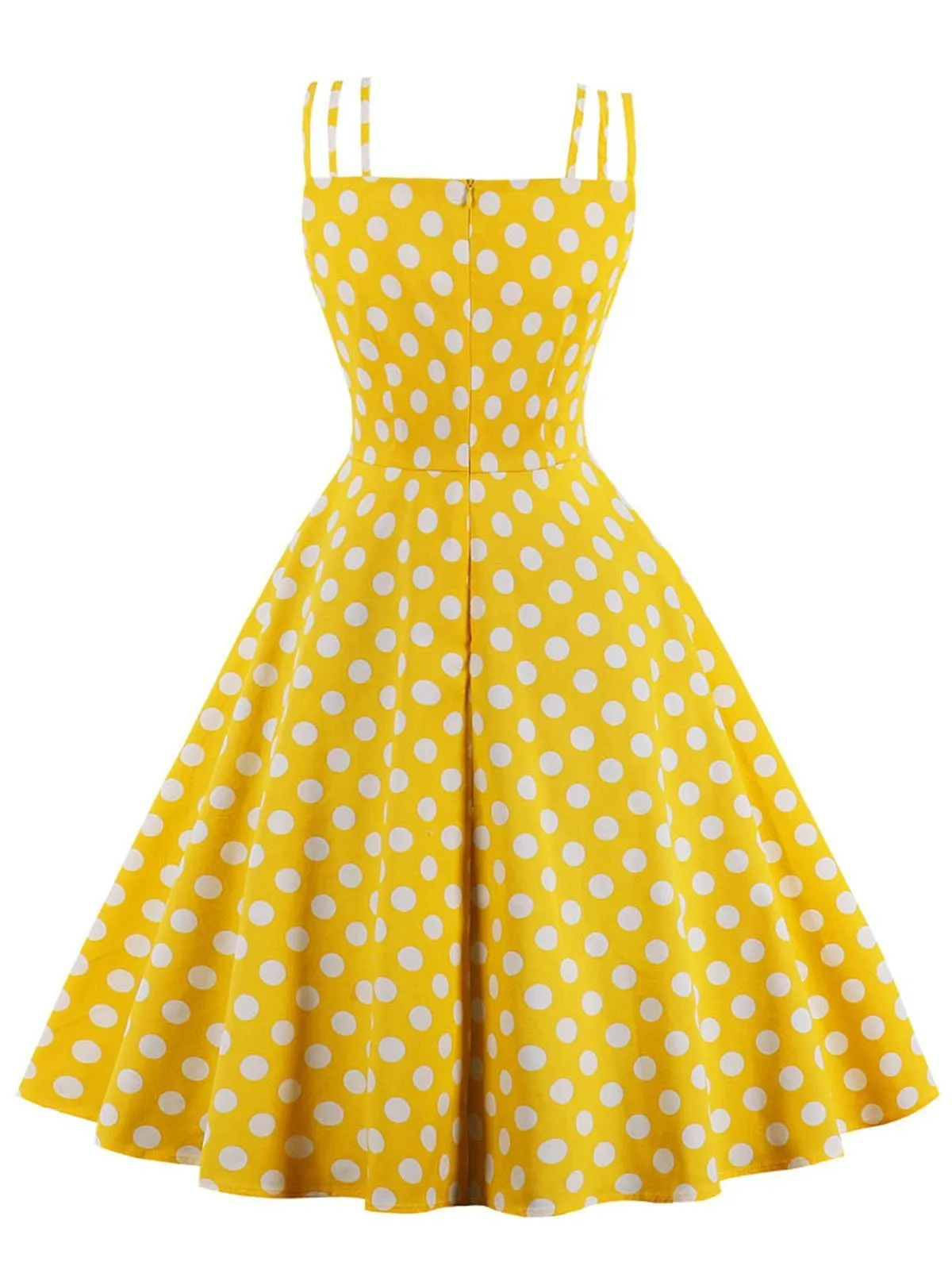 1950s Spaghetti Strap Polka Dot Dress