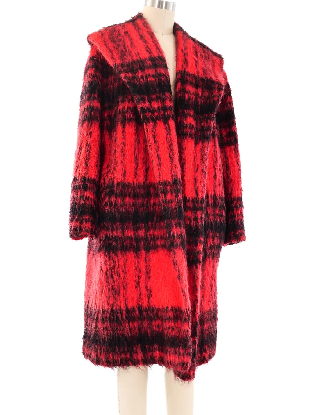 1960's Cherry Mohair Swing Coat