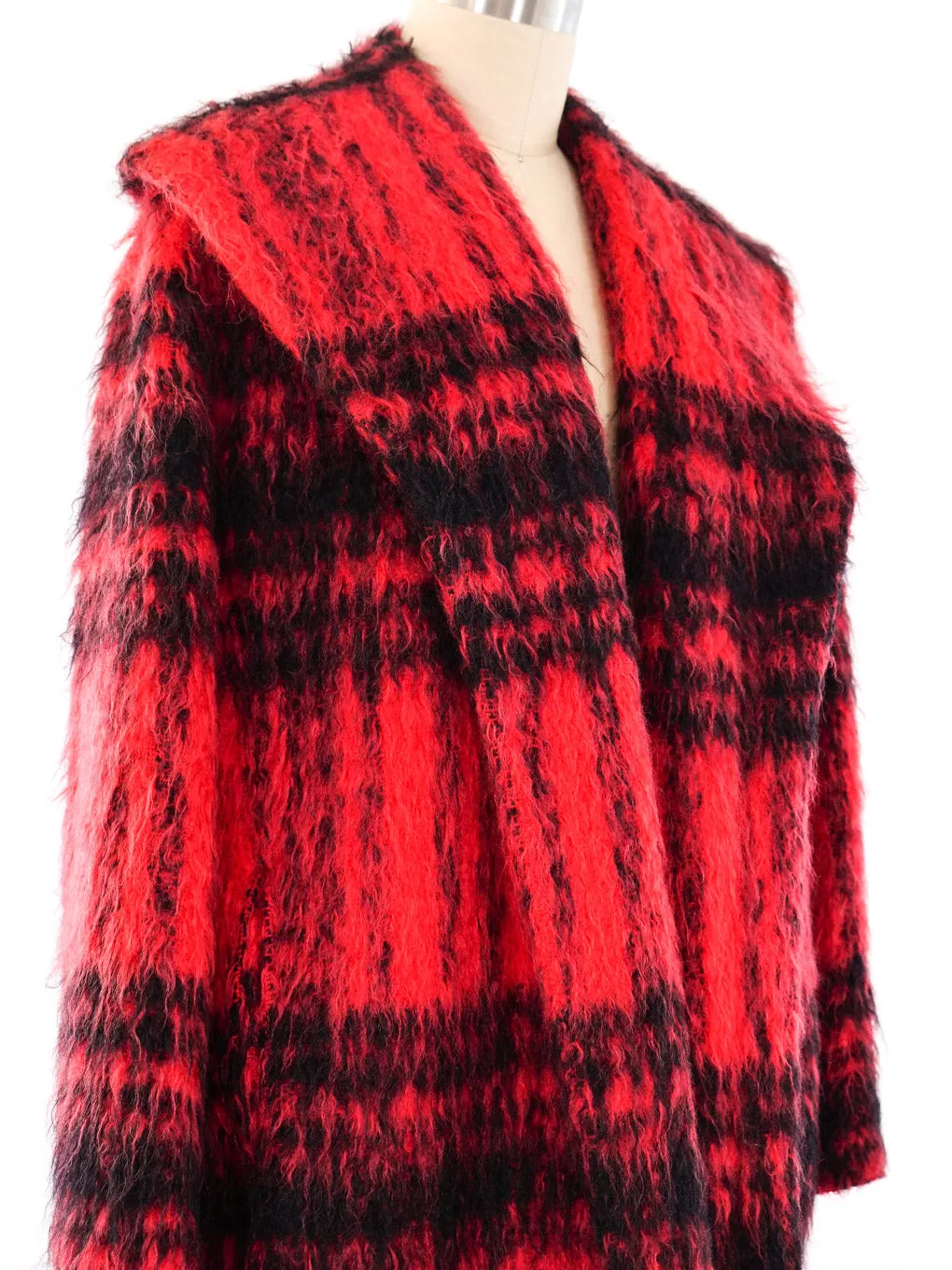 1960's Cherry Mohair Swing Coat