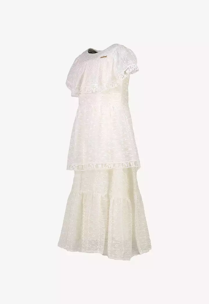 Amime Eyelet Embroidered Tiered Dress