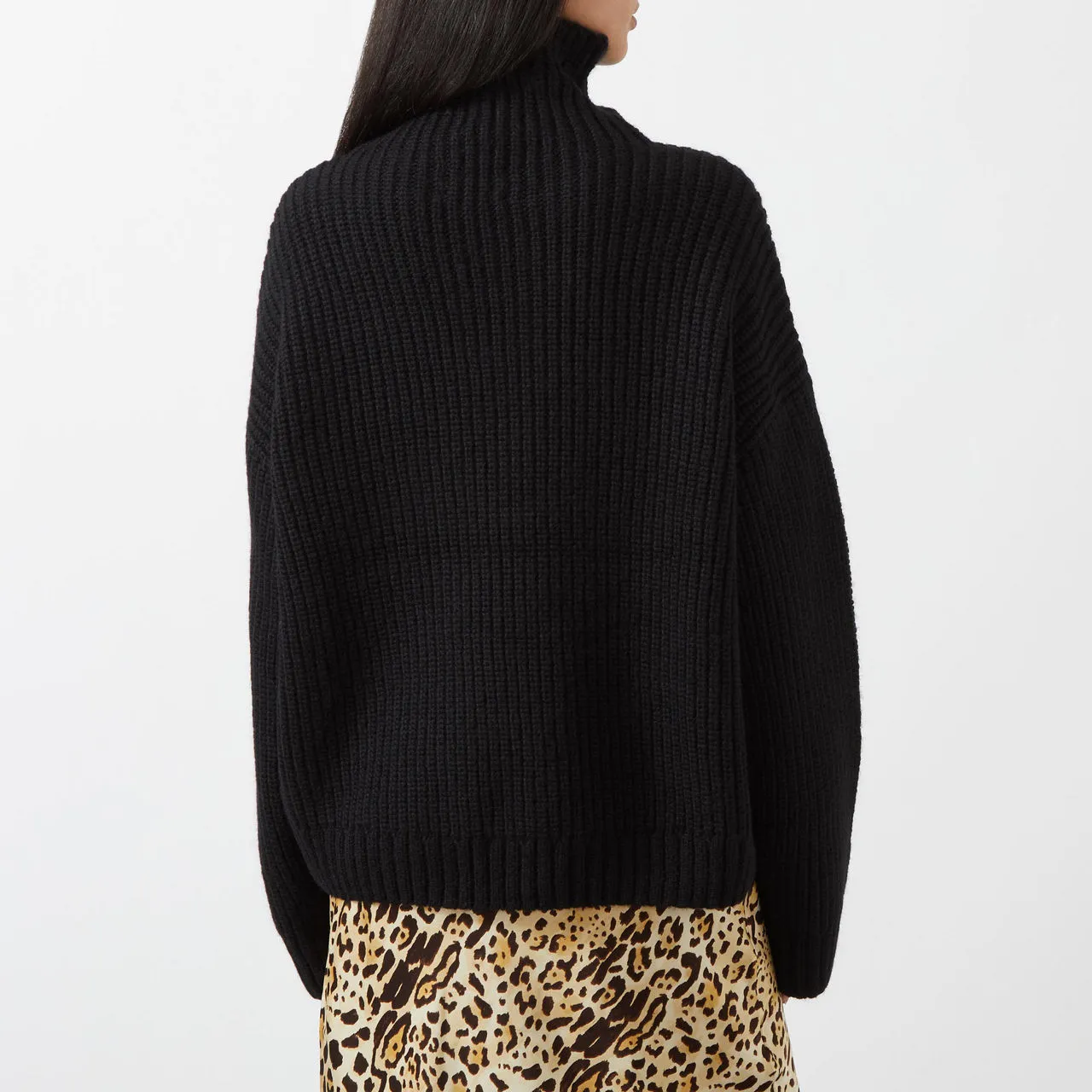 ANINE BING Sydney Oversized Turtleneck Sweater - Black