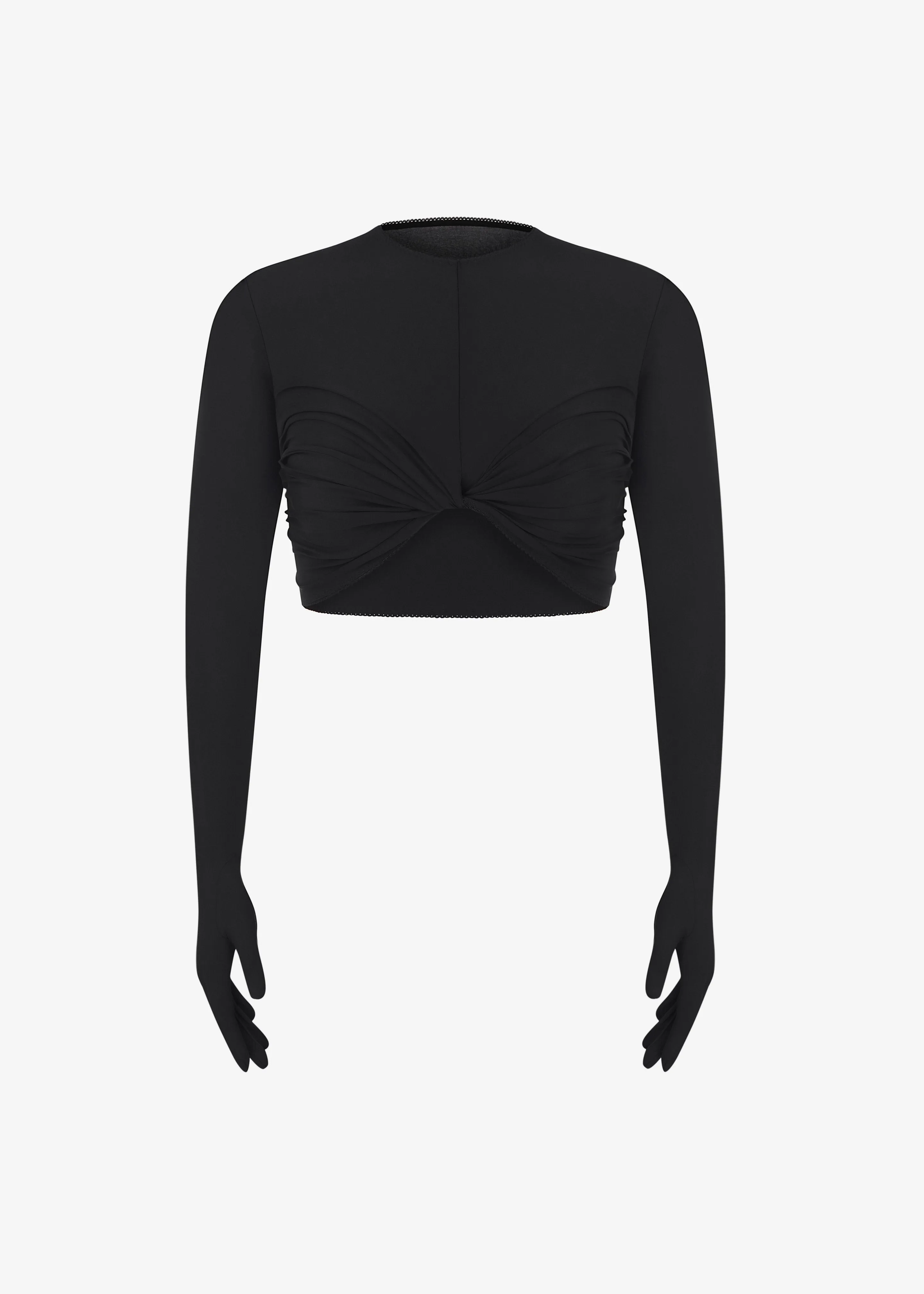 Anna October Maia Crop Top With Gloves - Black