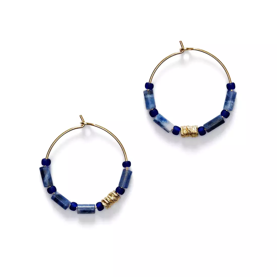 Azzurro Hoops, Gold (pair)