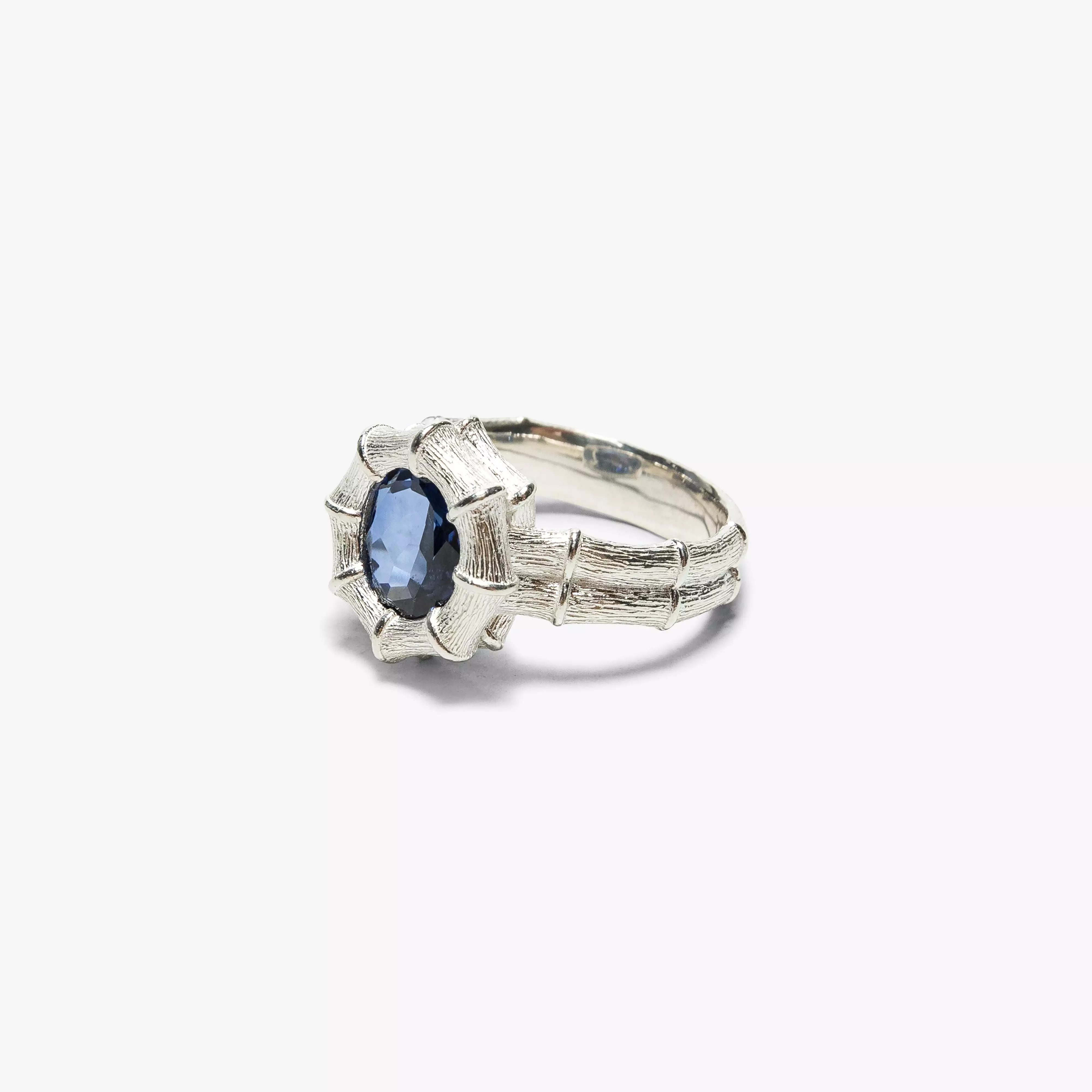 Bamboo Ring - Blue/925 Silver