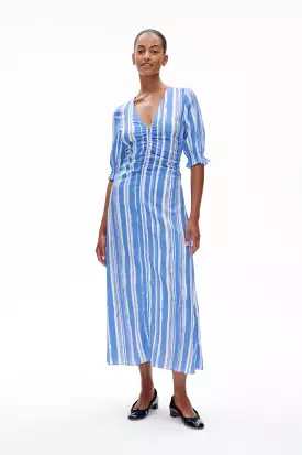 Baum und Pferdgarten Amma Dress Blue Painted stripe