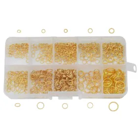 Beadaholique Basics, Jump Ring Variety Pack, Gold Plated (600 Pieces)