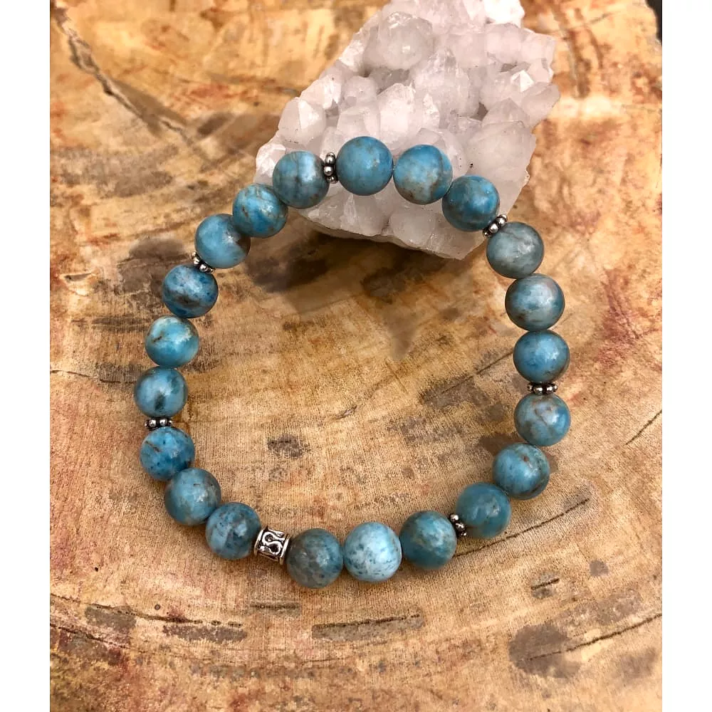 Blue Apatite Stretch Bracelet! Natural Gemstone Bracelet!