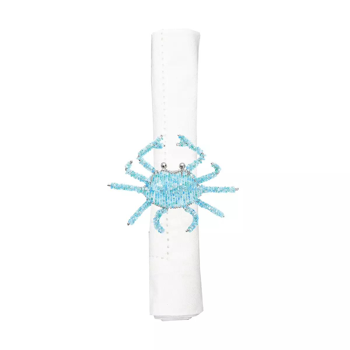 Blue Crab Beaded Napkin Ring