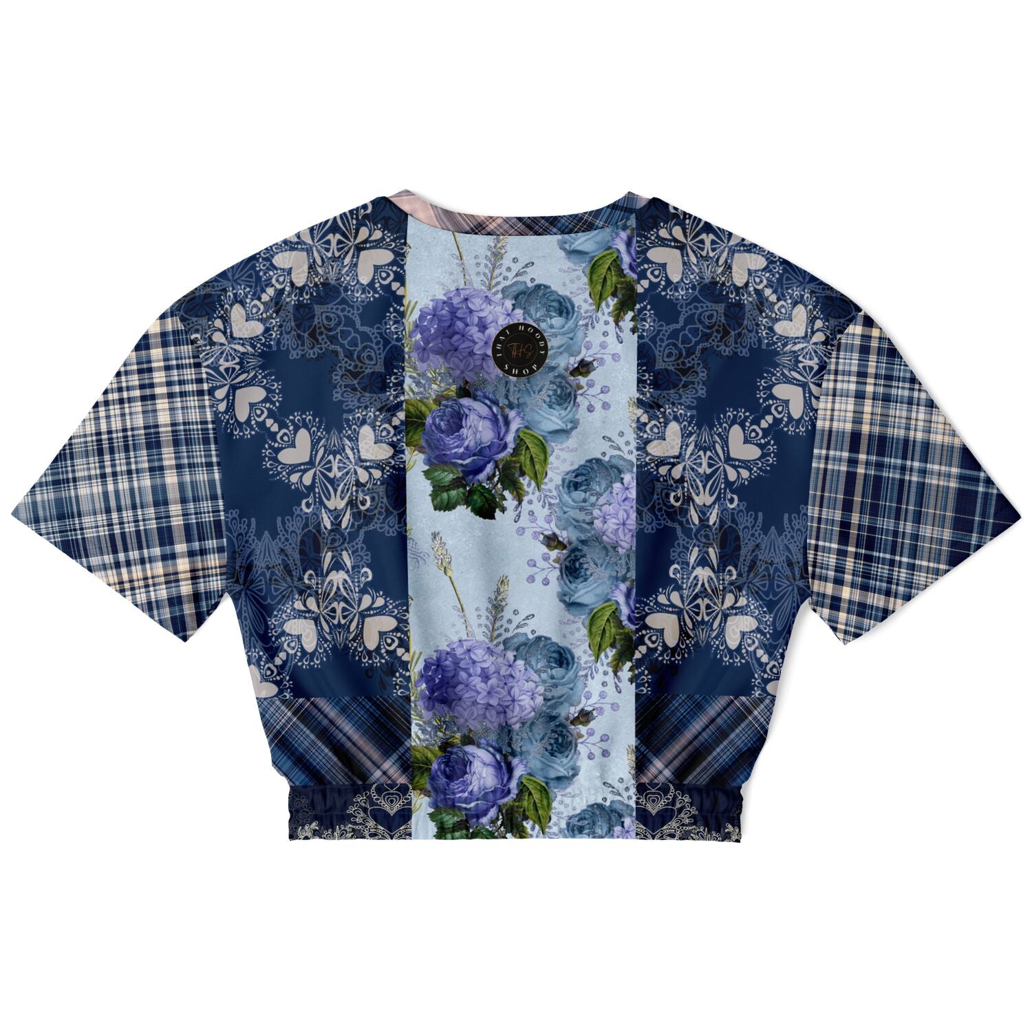 Blue Mystic Short Sleeve Cropped Eco-Poly Sweater