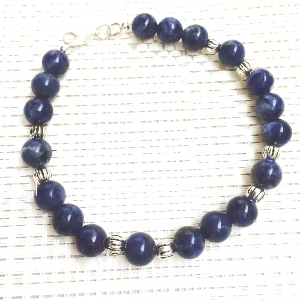 Blue Sodalite Men's Beaded Bracelet