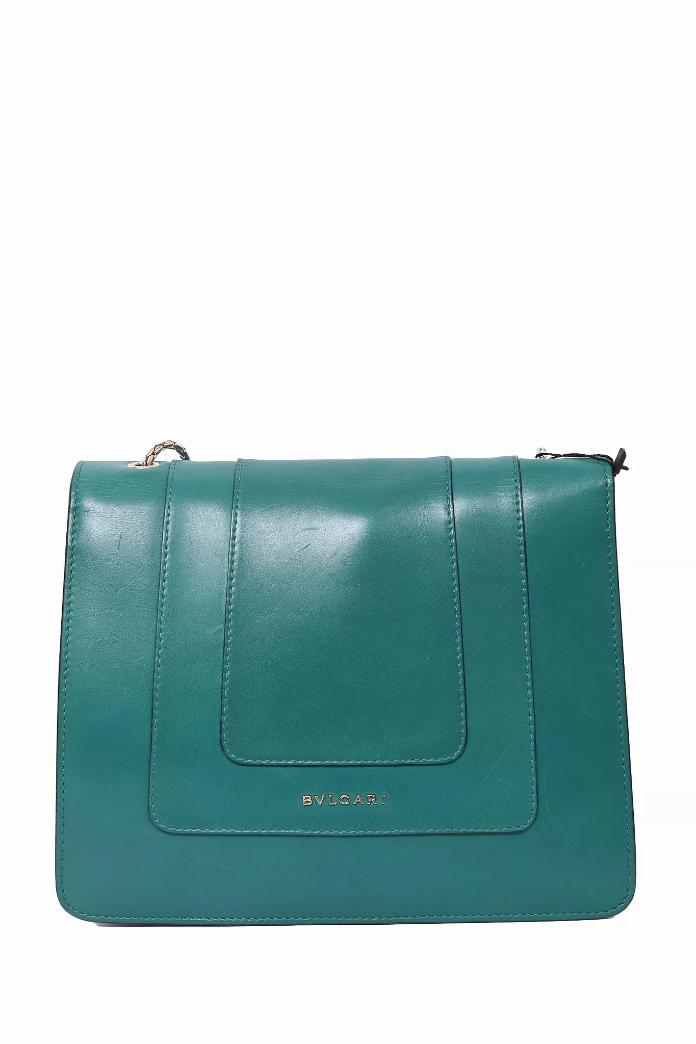 Bulgari Green Leather Medium Serpentine Forever Crossbody Bag