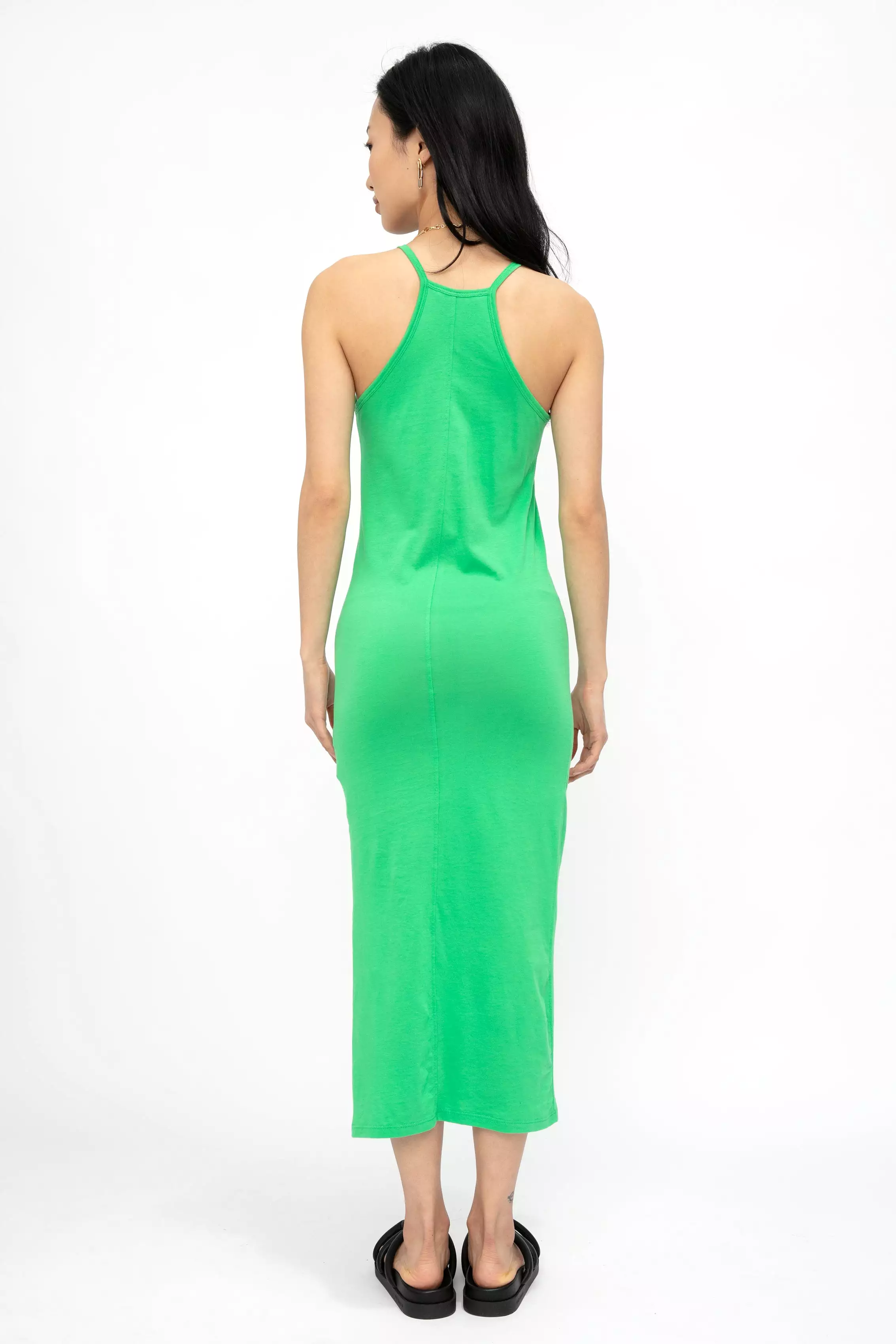 Cami Tank Dress in Grass Green