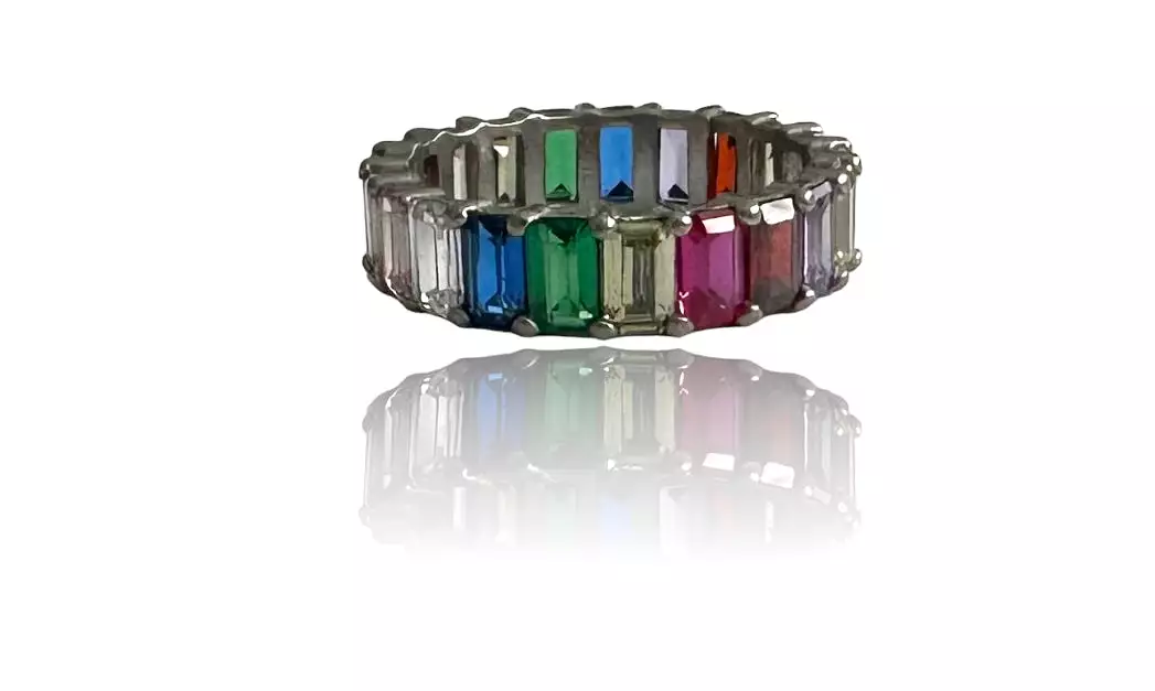 Channel Set Rainbow Ring