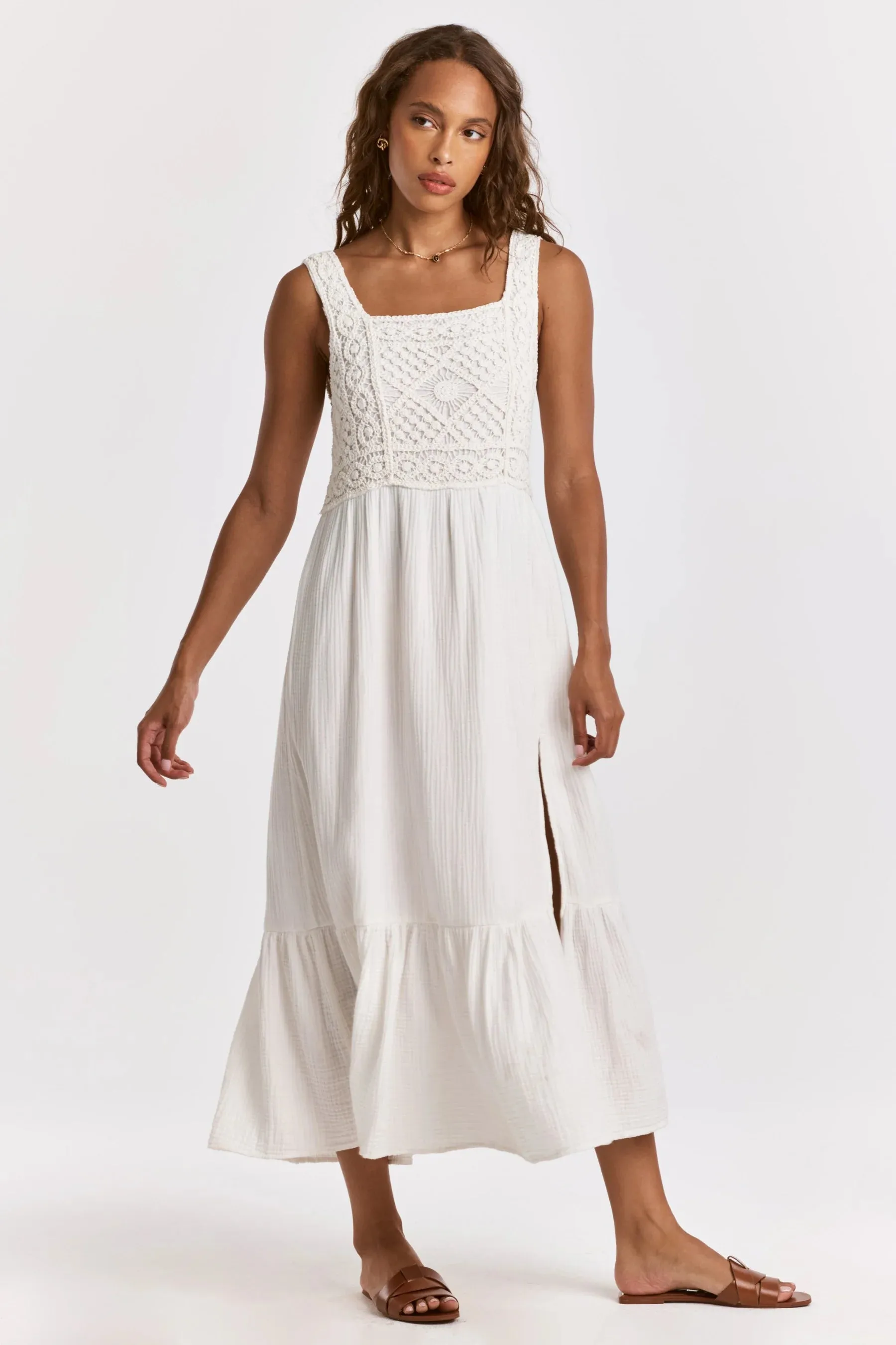 Chasity Embroidery Tank Dress