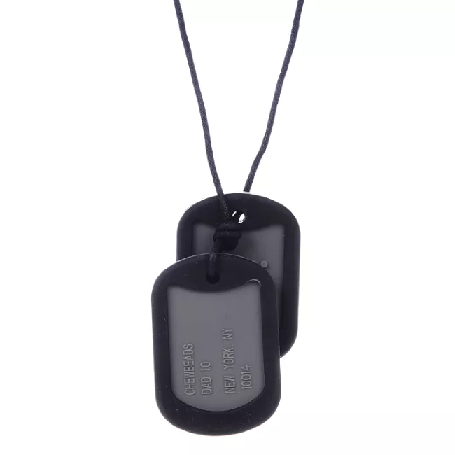 chewbeads dog tags silicone teething necklace - black