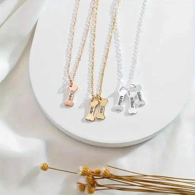 Custom Dog Bone Necklace Pre-Order