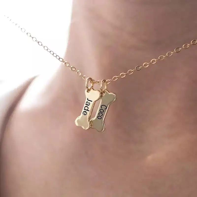 Custom Dog Bone Necklace Pre-Order