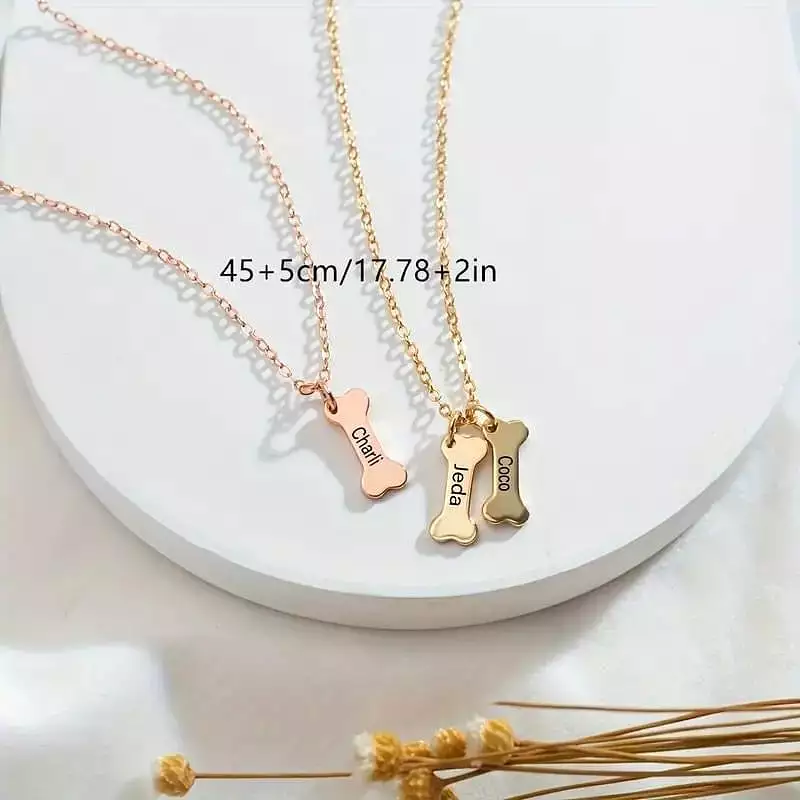 Custom Dog Bone Necklace Pre-Order