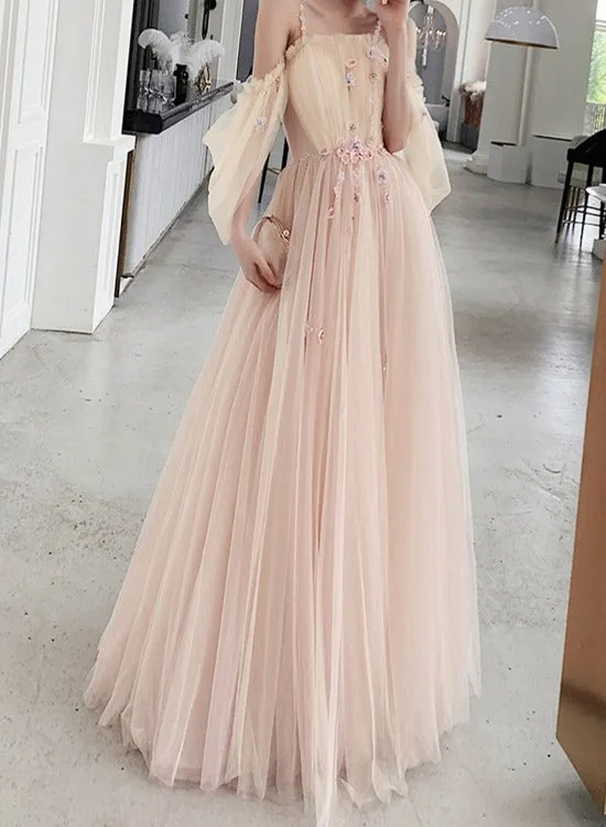 Cute Pink  Spaghetti Strap Bridesmaid Dress Prom Dress, Dreamy A-Line Graduation Dress