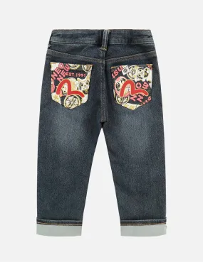 Daruma Buddies Print Pocket Jeans