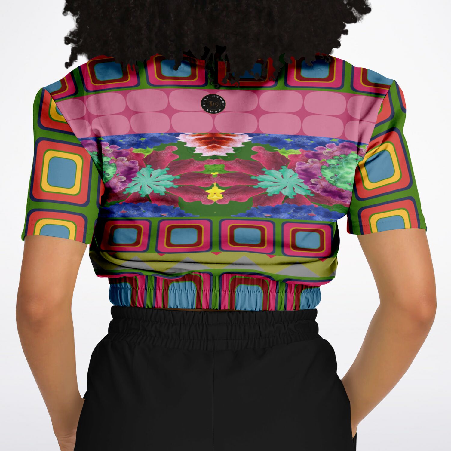 Dayglo Me Short Sleeve Cropped Eco-Poly Sweater