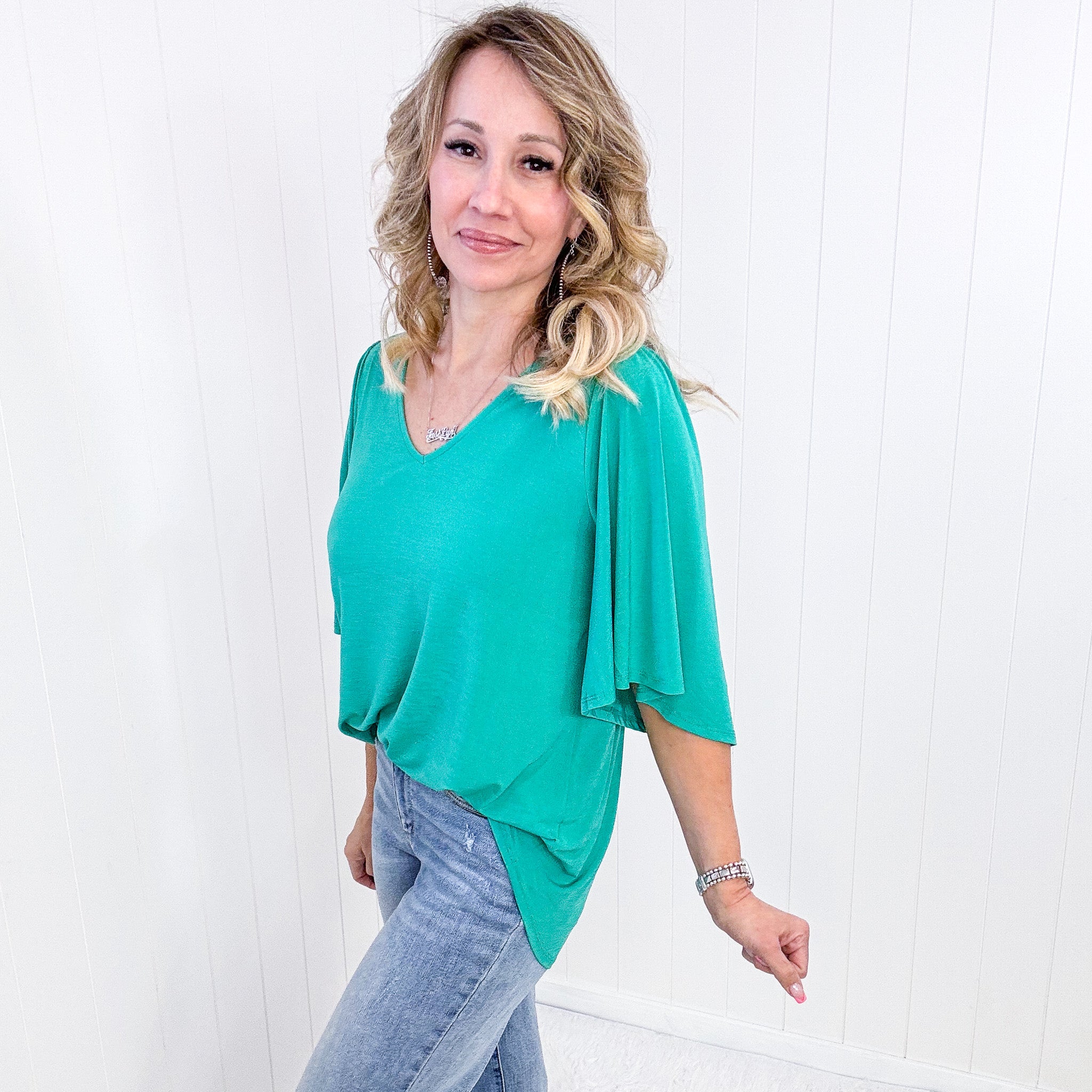 Dear Scarlett Cali Blouse in Emerald