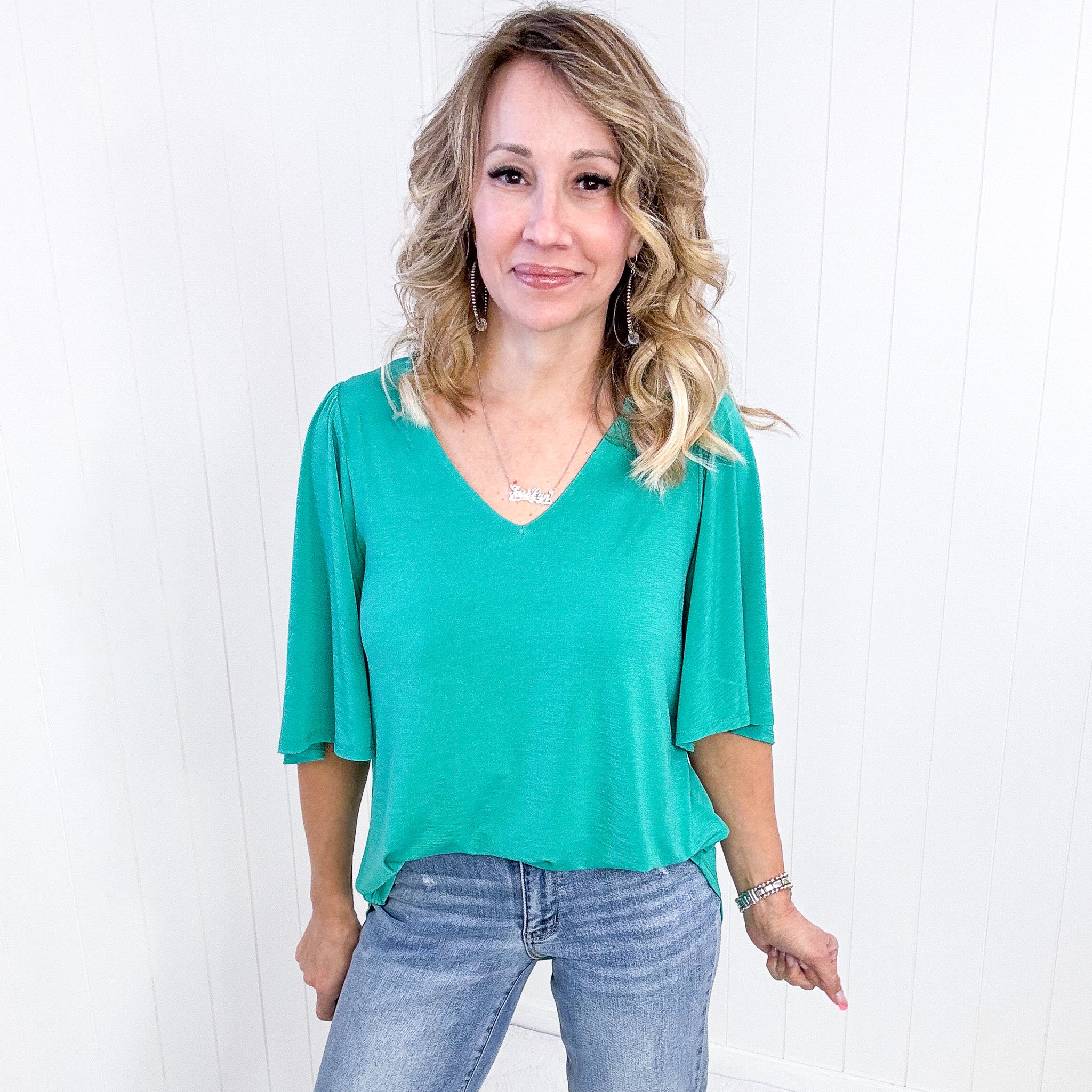 Dear Scarlett Cali Blouse in Emerald