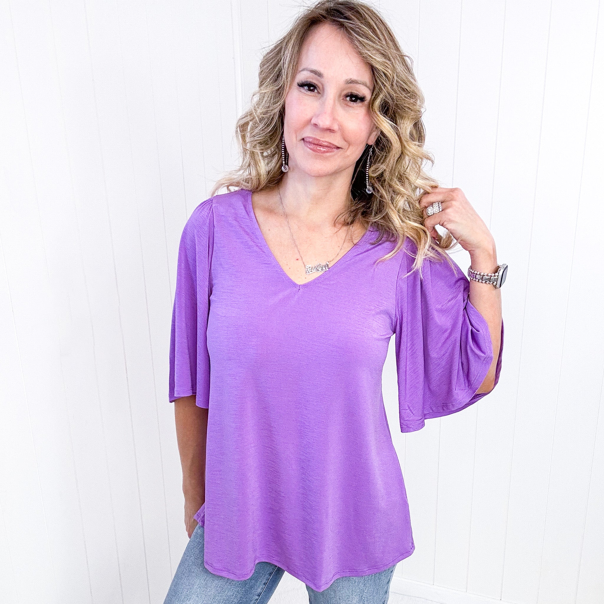 Dear Scarlett Cali Blouse in Lavender