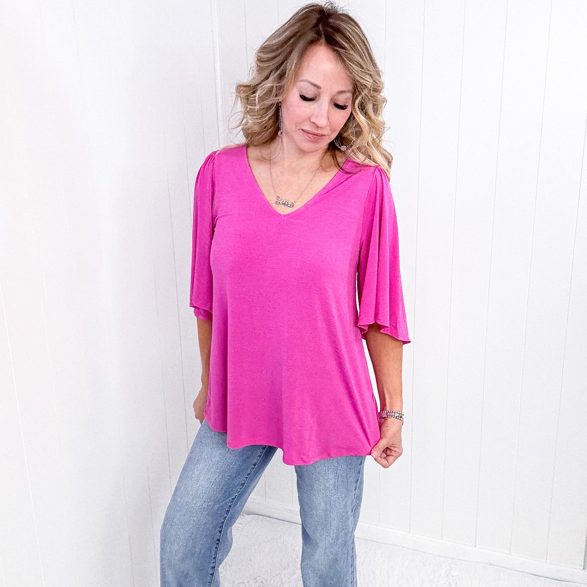 Dear Scarlett Cali Blouse in Magenta