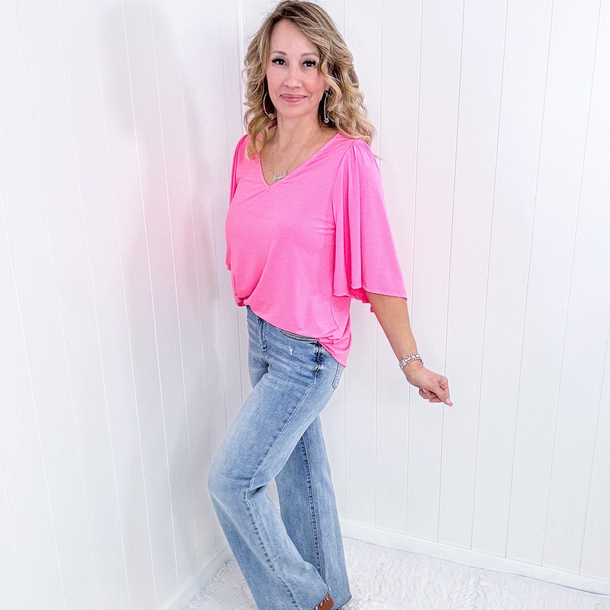 Dear Scarlett Cali Blouse in Neon Pink