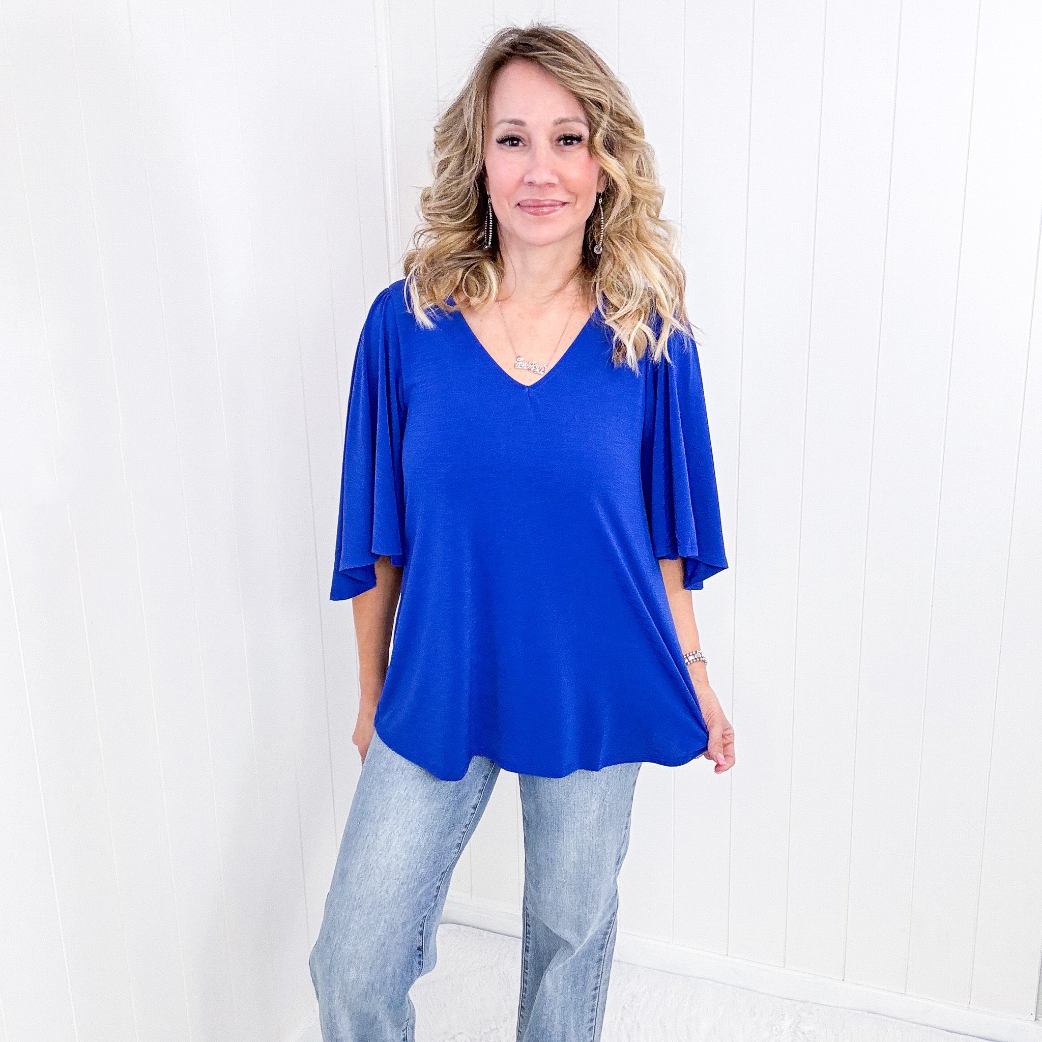 Dear Scarlett Cali Blouse in Royal Blue