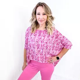 Dear Scarlett Essential Blouse in Fuchsia and White Paisley