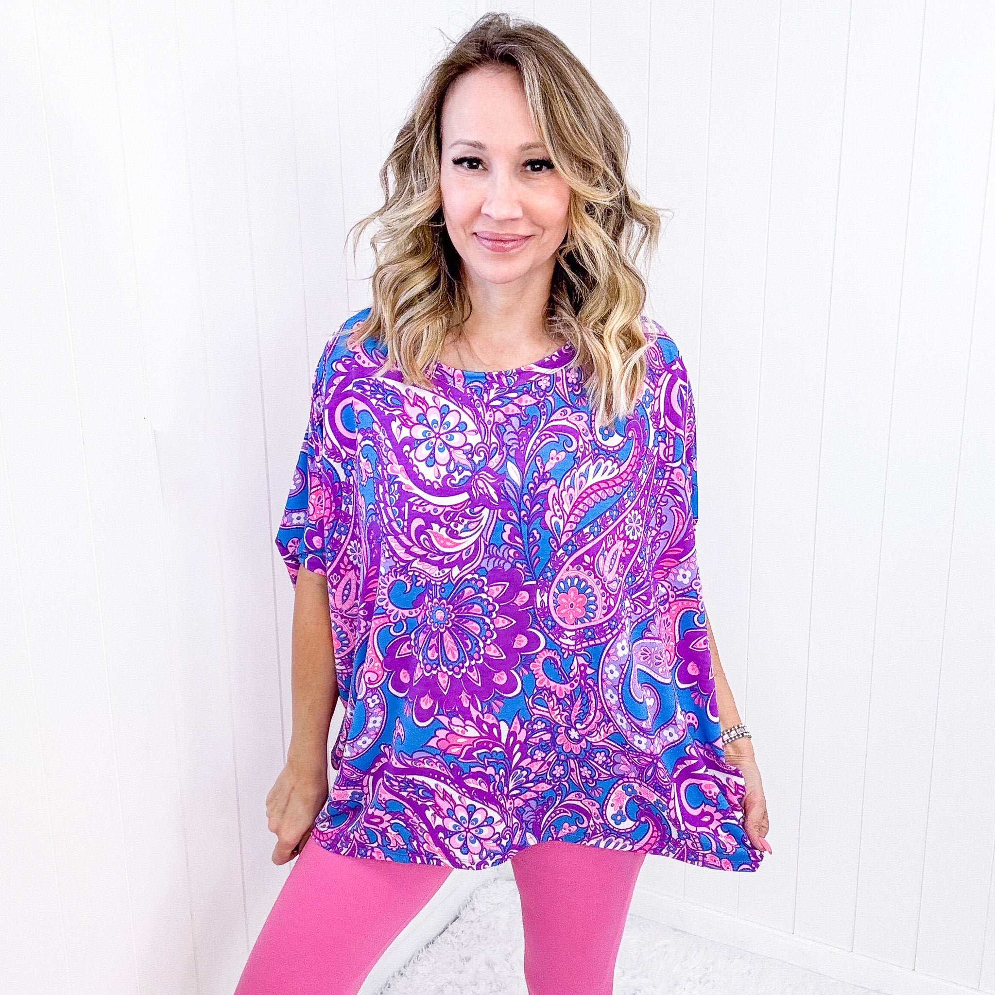 Dear Scarlett Essential Blouse in Purple Paisley