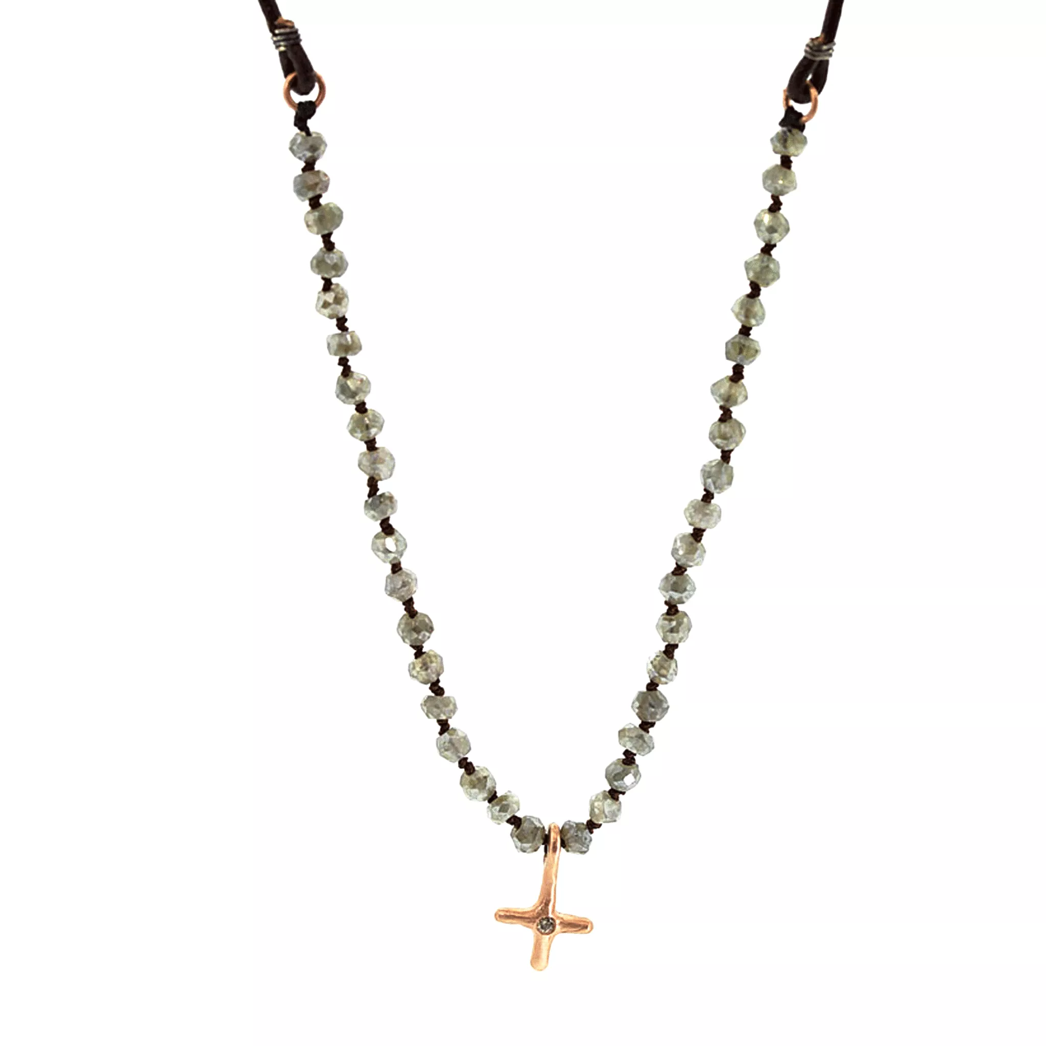 Diamond Cross & Sapphire Bohemian Necklace