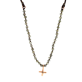 Diamond Cross & Sapphire Bohemian Necklace