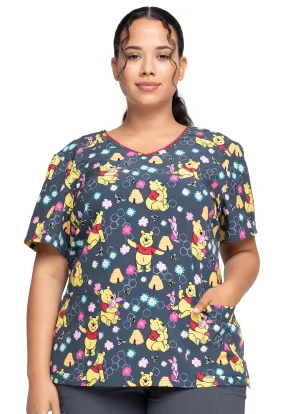 Disney's V-Neck Print Top in Bee's Knees