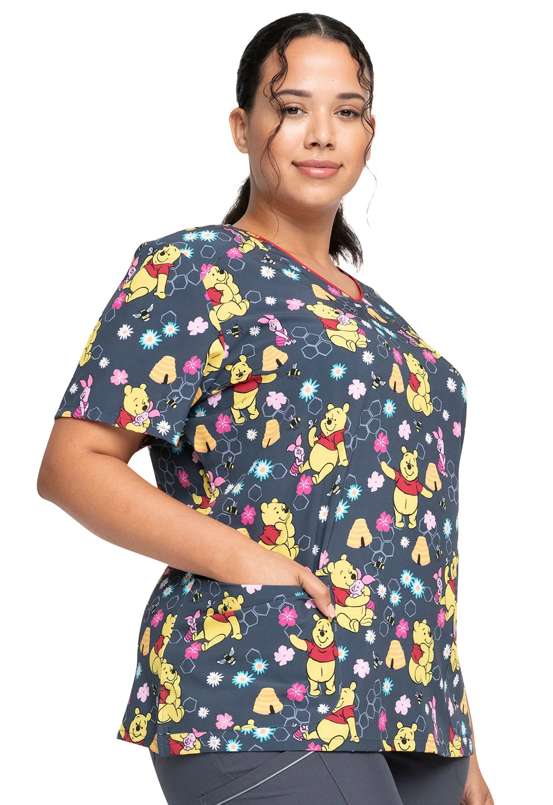 Disney's V-Neck Print Top in Bee's Knees