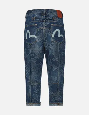 Dragon Jacquard Drop Crotch Denim Jeans