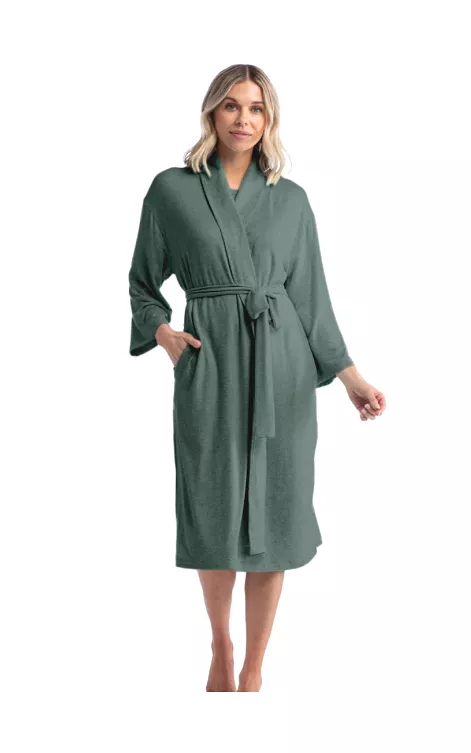 Dream Shawl Collar Robe - Dusty Green