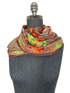 ETRO Floral Paisley Printed Fringe Oblong Scarf