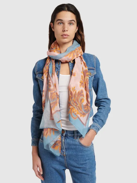 Etro   Printed silk scarf 