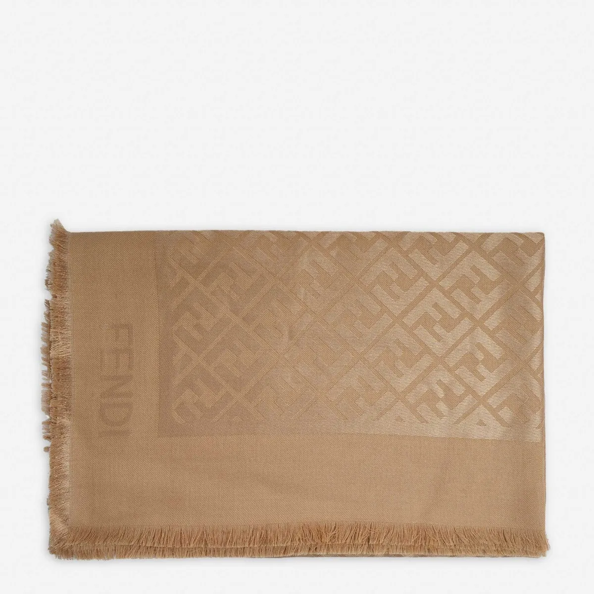 FENDI   Logo Silk And Wool Shawl 