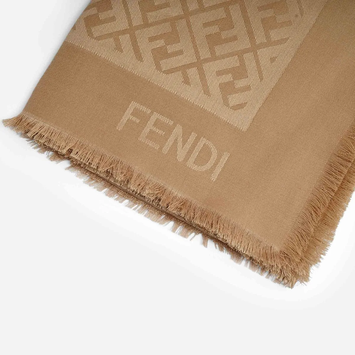 FENDI   Logo Silk And Wool Shawl 