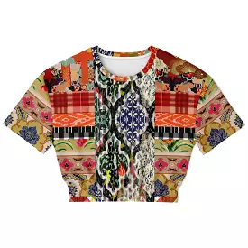 Flowers of Solvang Short Sleeve Cropped Eco-Poly Sweater