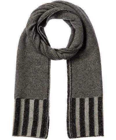 Forte Cashmere Plaited Garter Rib Trim Cashmere Scarf