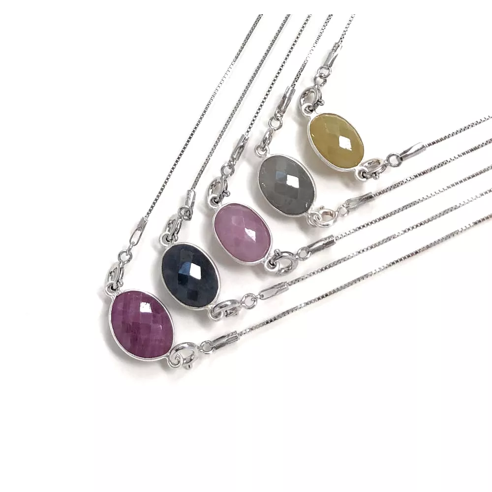 Gemstone Necklace, Layering Necklace, Minimalist Jewelry, Sterling