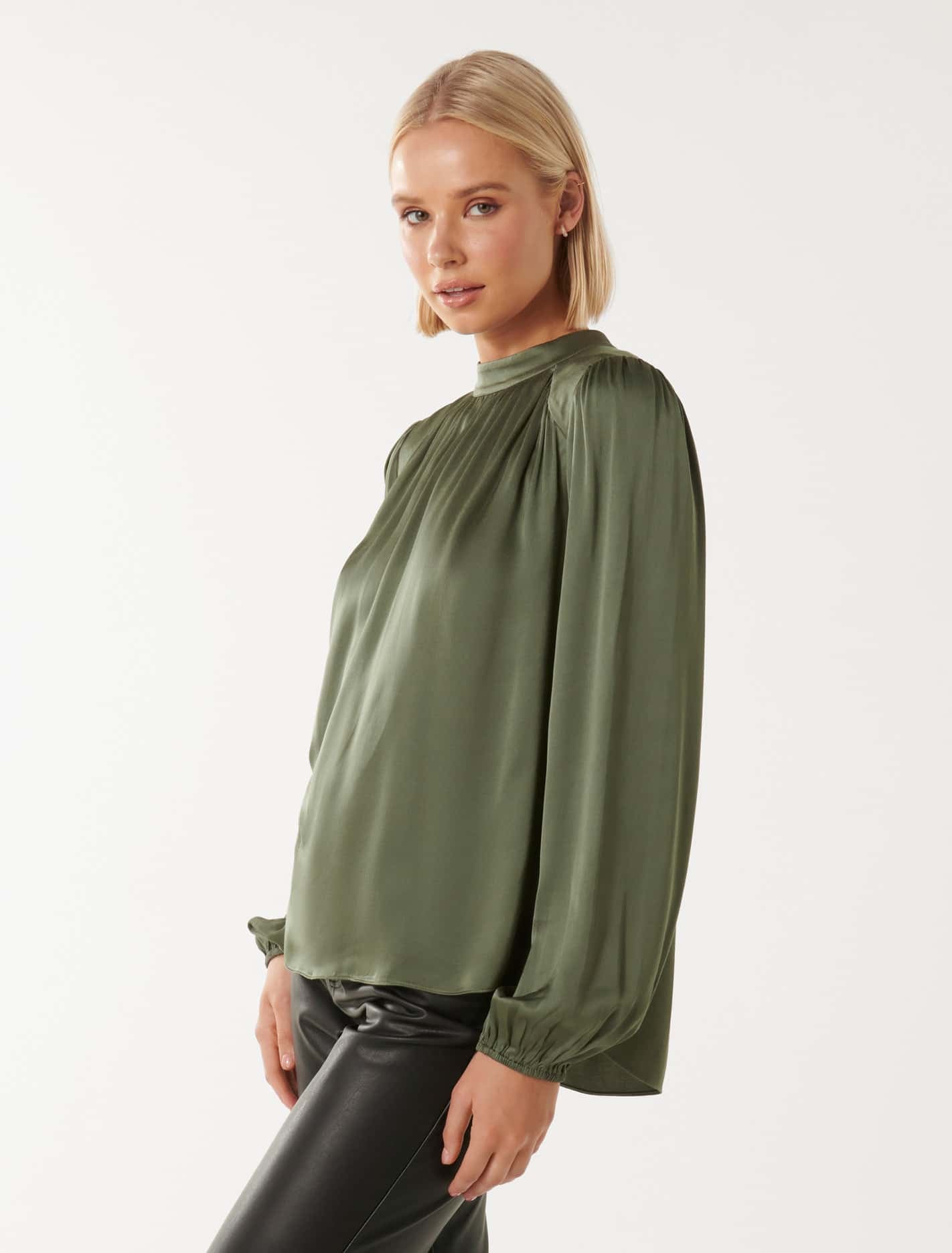 Gilli Gather Satin Shell Blouse