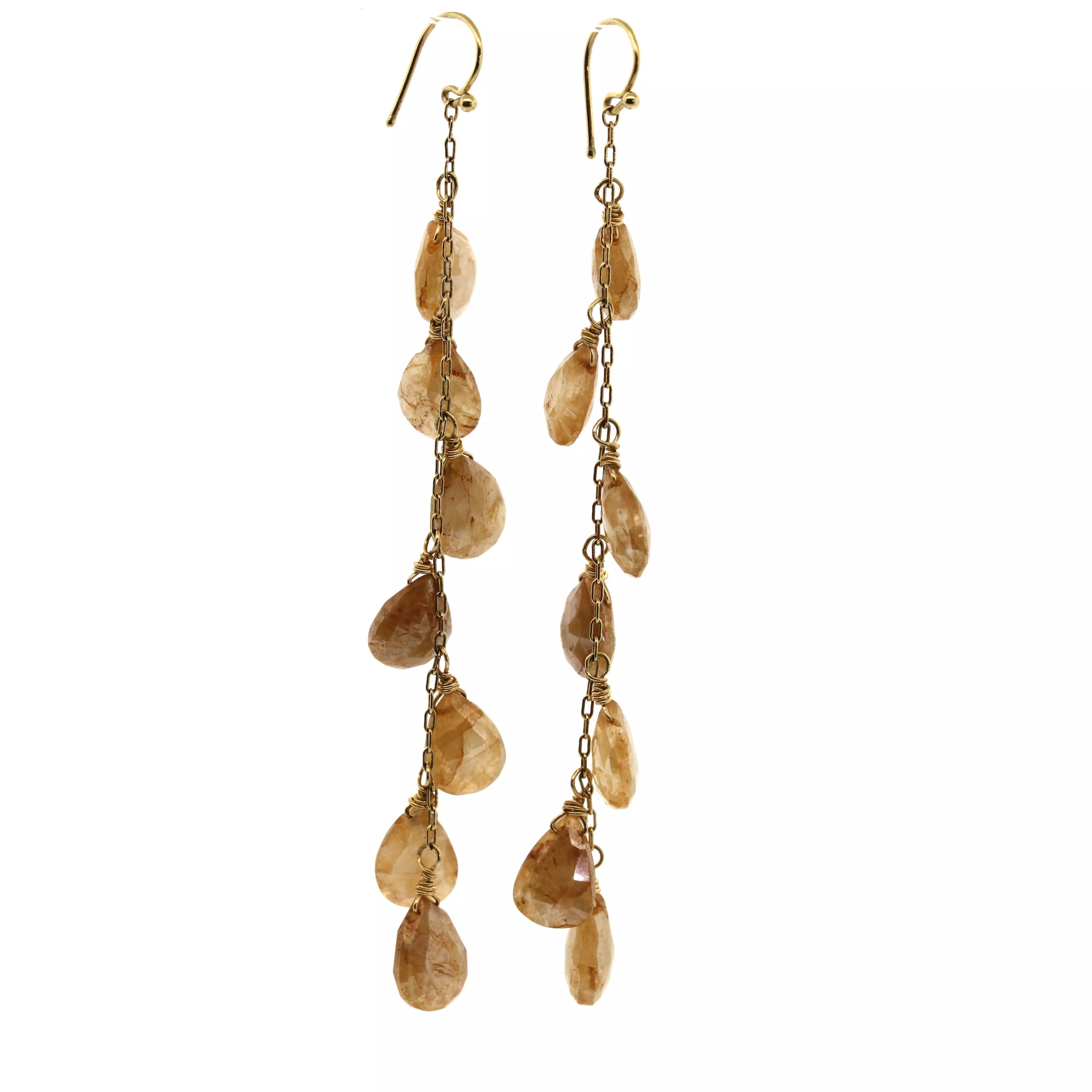 Golden Sapphire 7 Drop Earrings