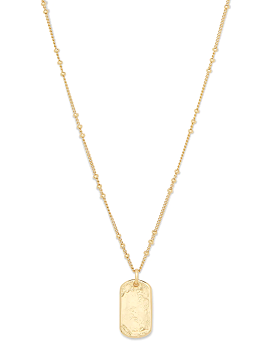 Gorjana Griffin Dog Tag Necklace, Gold